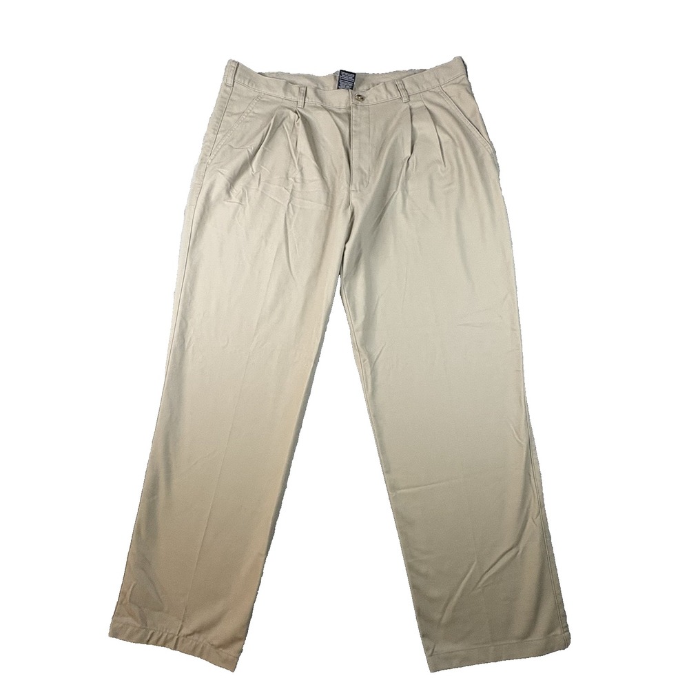 George Men's 41.5x31.75 NWT Tan Pleated Front Classic Fit Khaki Pants SEE DESC